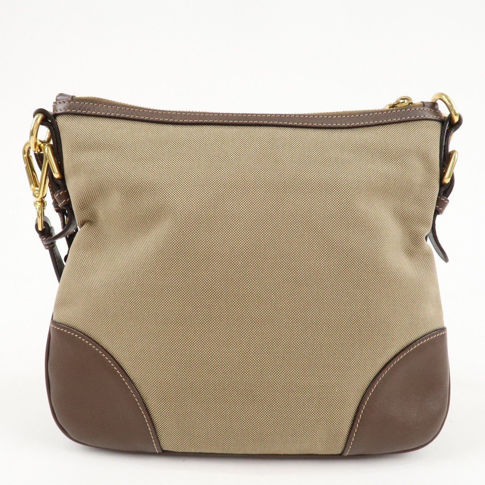 Prada Jacquard Leather Shoulder Crossbody Bag Beige Brown Bt867a