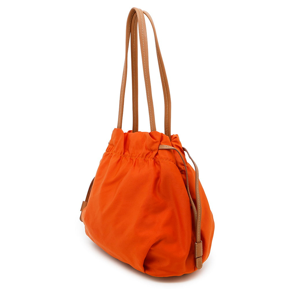Prada Nylon Handbag Orangebn1757 Nylon Leather