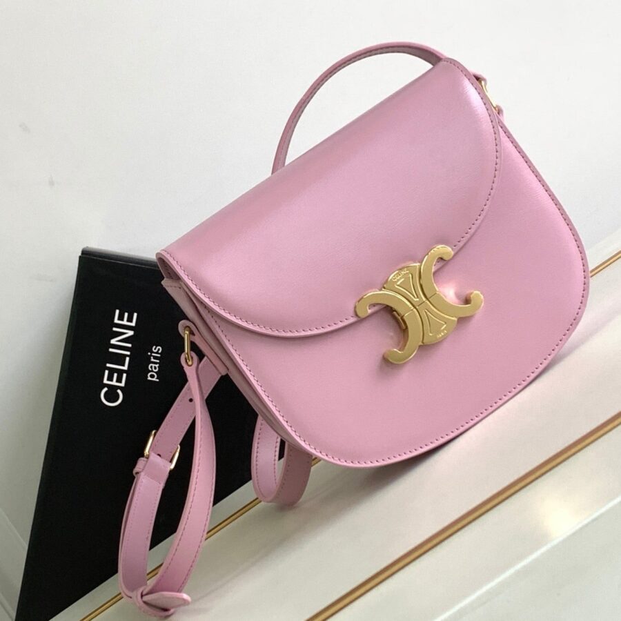 Celine Triomphe pink bag – front view