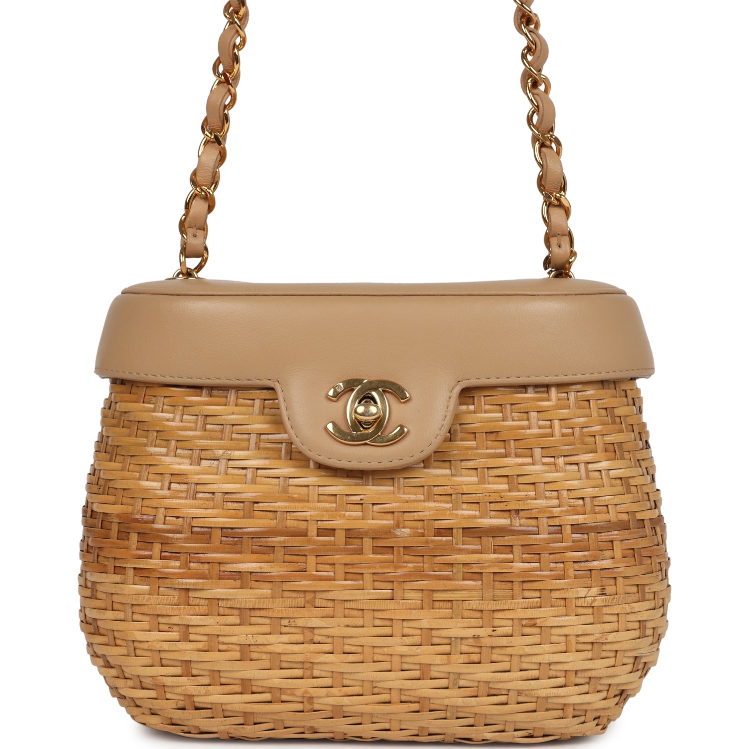 Chanel handbag gold – front view