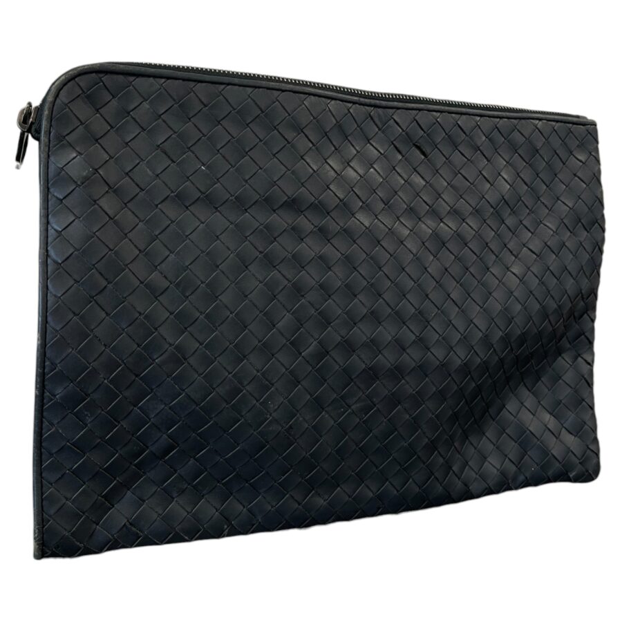 Women's Intrecciato Clutch Bag Charcoal | Studio Nafay