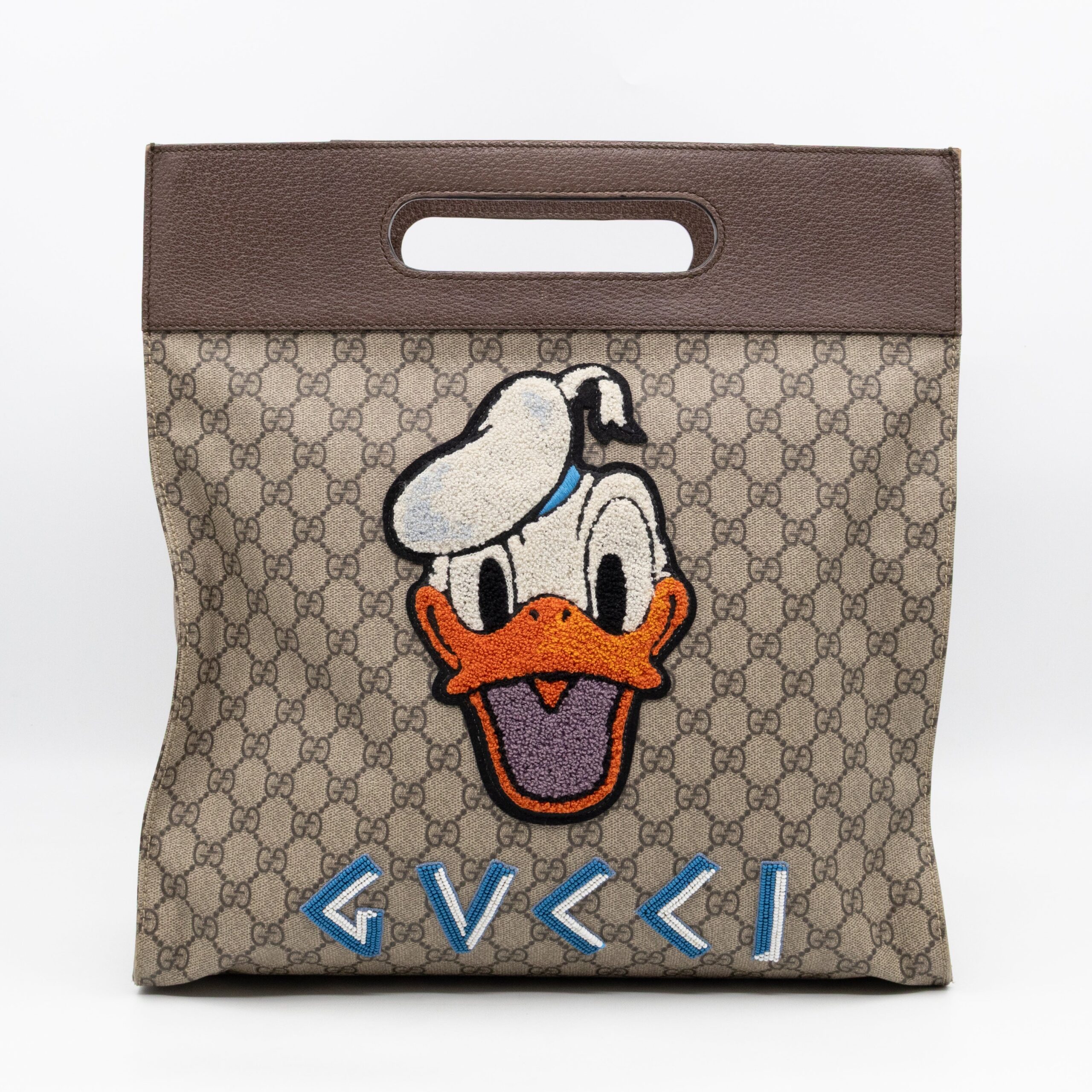Gucci Leather Canvas Tote