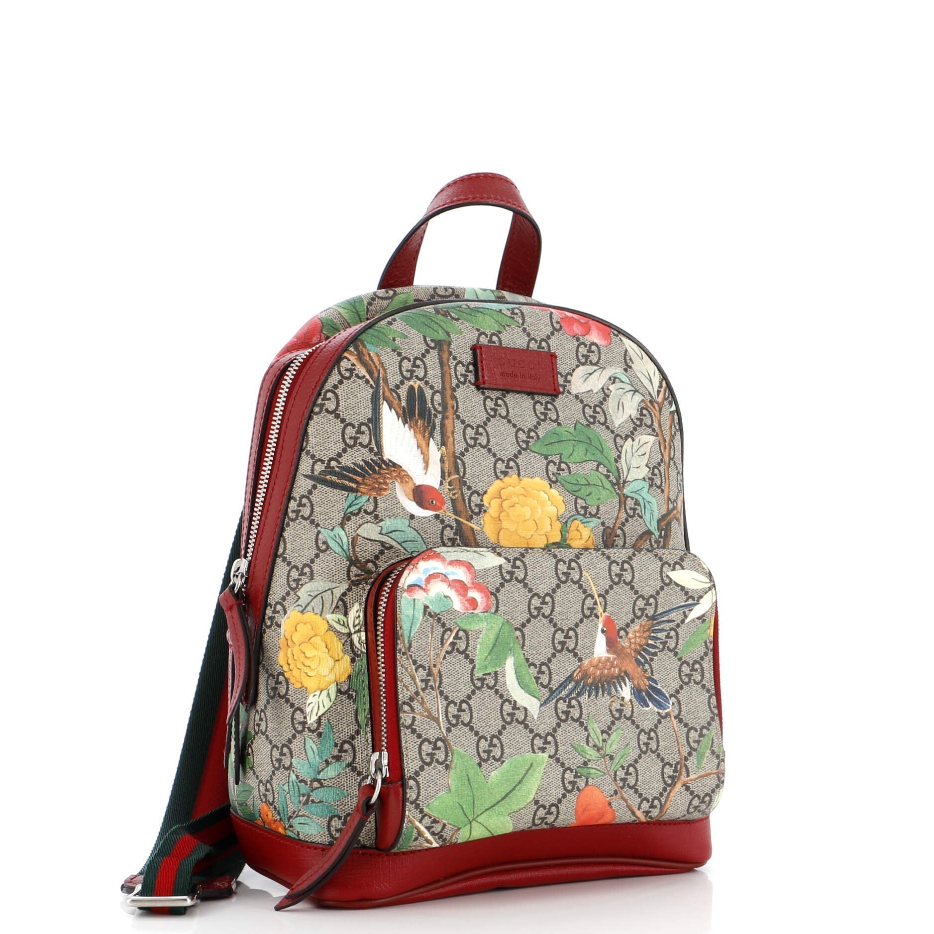 Zip Pocket Backpack Tian Print GG Coated Canvas Small
