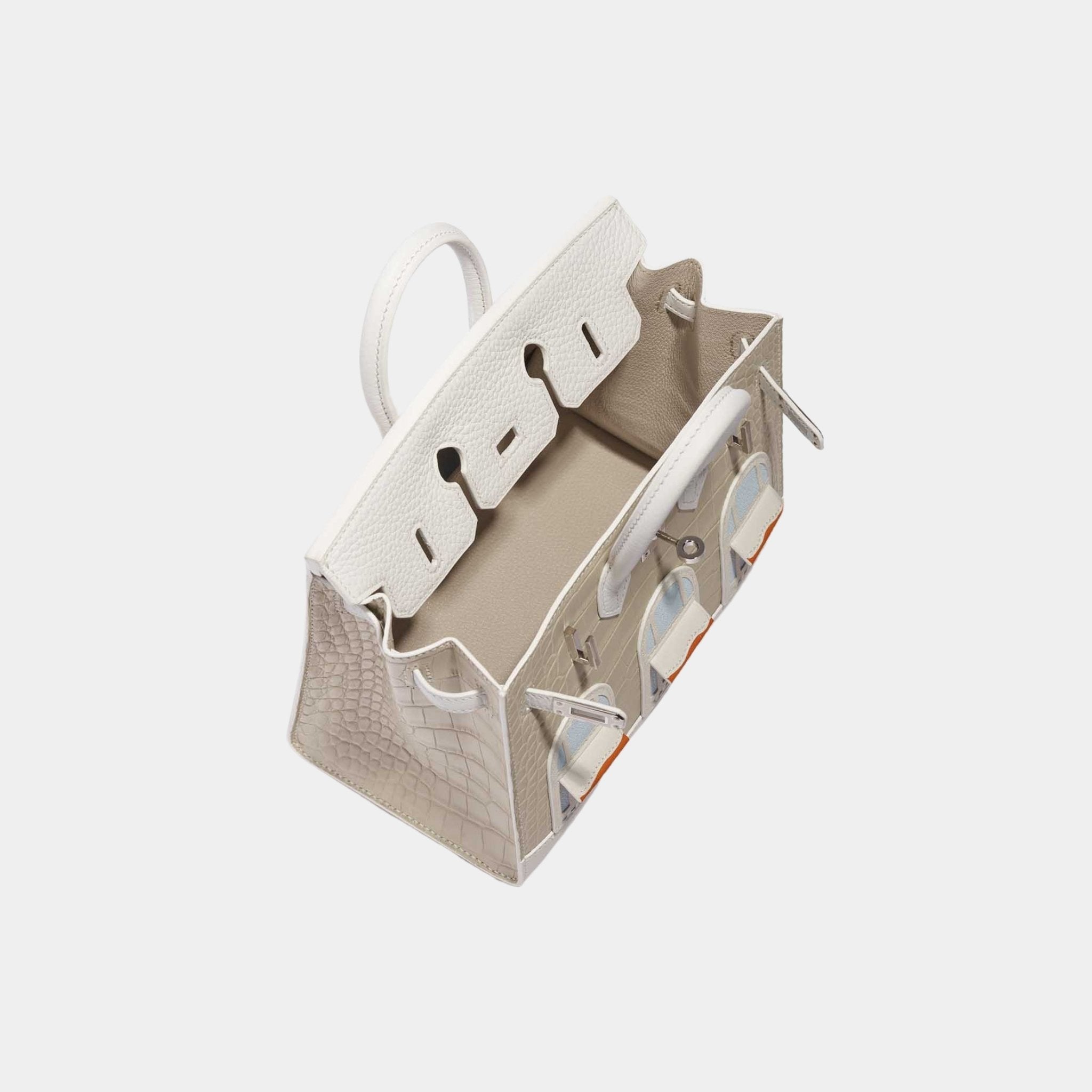 Birkin 20 Faubourg Snow White Sous La Neige PHW